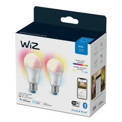 Wiz Ampoule Led Fonctionnelle|Luminaire Et Éclairage Connectés<Lot 2 ampoules LED A60 E27 60W RGB