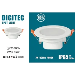 Best LED7 Lot de 2 - Spots à encastrer salle de bains led intégrée Etanche IP65 4000k Blanc Neutre