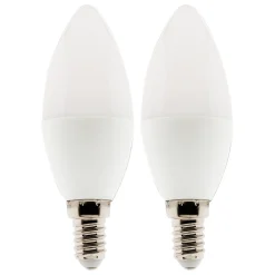 Zenitech Ampoule Led Fonctionnelle|Ampoule E14, Petit Culot À Visser<Lot de 2 ampoules LED flamme 5,2W E14 470lm 2700K (Blanc chaud)