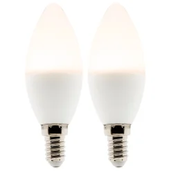 Zenitech Ampoule Led Fonctionnelle|Ampoule E14, Petit Culot À Visser<Lot de 2 ampoules LED flamme 5,2W E14 470lm 2700K (Blanc chaud)