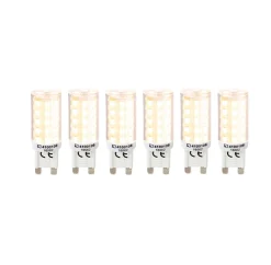 Näve Ampoule G9<Lot de 6 ampoules LED G9, 3,5 watts, en plastique, blanc chaud