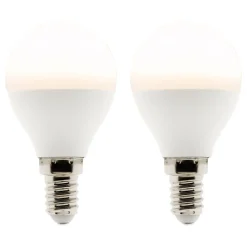 Zenitech Ampoule Connectée<Lot de 2 ampoules LED Sphérique 5W E14 400lm 2700K -