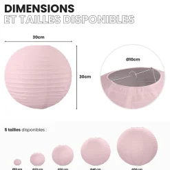 Skylantern Abat-Jour<Lot de 12 Boules Japonaises Rose Pâle 30 cm