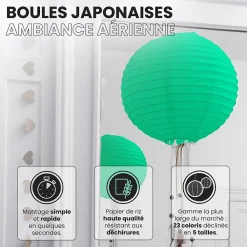 Skylantern Abat-Jour<Lot de 12 Boules Japonaises Vert d'Eau 10 cm