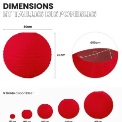 Skylantern Abat-Jour<Lot de 12 Boules Japonaises Rouges 30 cm