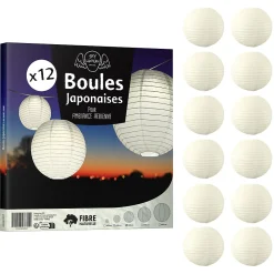 Skylantern Abat-Jour<Lot de 12 Boules Japonaises Ivoire 30 cm