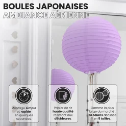 Skylantern Abat-Jour<Lot de 12 Boules Japonaises Parme 30 cm