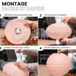 Skylantern Abat-Jour<Lot de 12 Boules Japonaises Pêche 20 cm