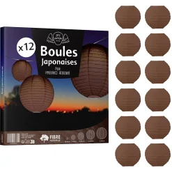 Skylantern Abat-Jour<Lot de 12 Boules Japonaises Chocolat 10 cm