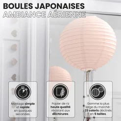 Skylantern Abat-Jour<Lot de 12 Boules Japonaises Saumon 10 cm