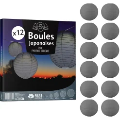 Skylantern Abat-Jour<Lot de 12 Boules Japonaises Grises 30 cm