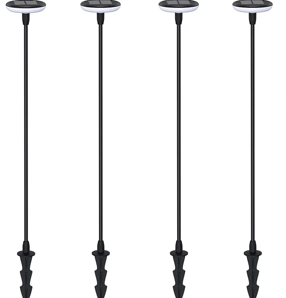 Hot Kyf Lot de 4 Eclairages LED 35 lm Solaire à planter Idéal illumination de composition florale