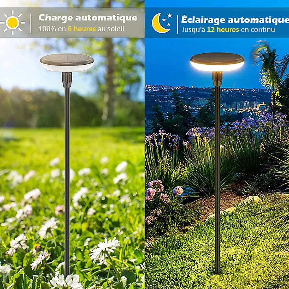 Hot Kyf Lot de 4 Eclairages LED 35 lm Solaire à planter Idéal illumination de composition florale