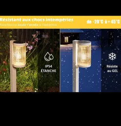 Kyf Borne Extérieure Et Potelet<Lot de 4 Eclairages LED 25 lm Solaire à planter Idéal éclairage Allée et chemin