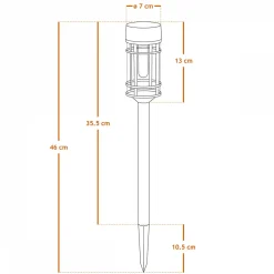 Best Linxor Lot de 2 lampes solaires extérieures, éclairage LED - Noir -