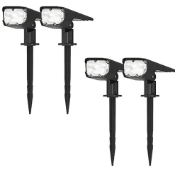 Kyf Borne Extérieure Et Potelet<Lot de 4 Projecteur Paysagiste Solaire Extérieur Haute luminosité Mural et sur Piquet Blanc 6000K