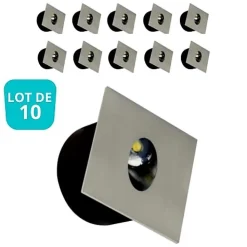 Best Horoz Electric Lot de 10 Spots LED muraux carré mat chrome 3W 4000K