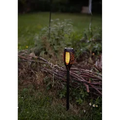 Best Galix Solaire Lot de 2 Torches solaires à LED vacillante 47cm, effet flamme, ambiance chaleureuse