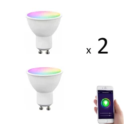 Ampoule Connectée<Lot de 2 x Ampoule GU10 LED connectée RVB 4,8W 380 lm