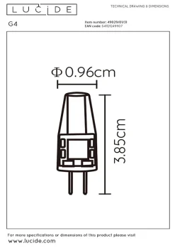 Lucide G4 - Ampoule led - 0,9 cm - LED - G4 - 1x1,5W 2700K - Transparent