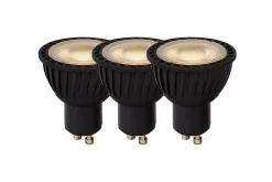 Best Lucide MR16 - Ampoule led - 5 cm - LED Dim. - GU10 - 3x5W 3000K - Noir - Ensemble de 3