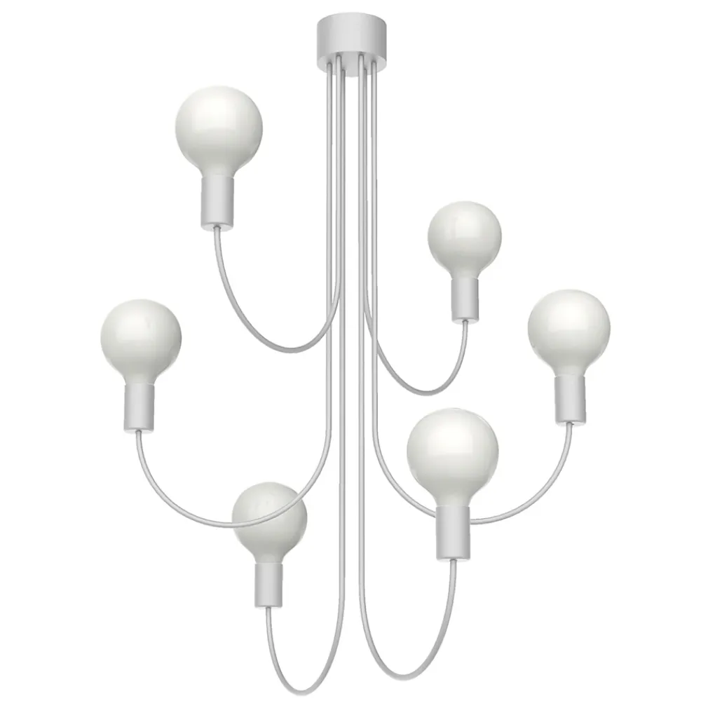 Best Lumicom - AMERICA Plafonnier, 6XE27, max 42W, métal, blanc mat, 60cm