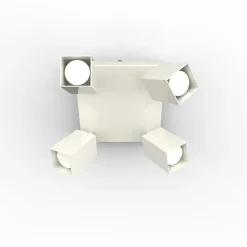 Best Lumicom - BRINCK Q Plafonnier, 4X GU10, max 33W, métal, blanc brillant, L.25cm
