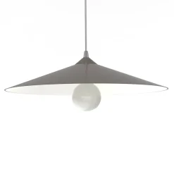 Best Lumicom - CHAPEAU Suspension, 1XE27, max 42W, métal, gris brillant/blanc traffic, D40cm