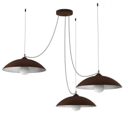 Best Lumicom - DREAM Suspension, 3X E27, max 42W, métal, marron corten/feuille argent, D.40cm