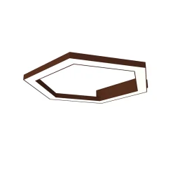 Best Lumicom - ESAGONO 1X Plafonnier, STRIP LED, 22W/m, 4000K, métal, corten, D.40cm