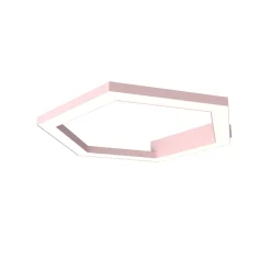 Best Lumicom - ESAGONO 1X Plafonnier, STRIP LED, 22W/m, 4000K, métal, rose, D.40cm