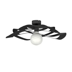 Best Lumicom - KAMI Plafonnier, 1X E27, max 42W, métal, noir mat, D.60cm