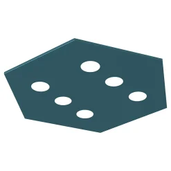 Best Lumicom - RIVER HEX Plafonnier, 6x GX53, max 8W, métal, bleu méditerranéen, 80x70cm