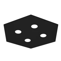 Best Lumicom - RIVER HEX Plafonnier, 4x GX53, max 8W, métal, noir mat, 65x55cm