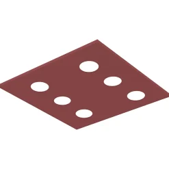 Best Lumicom - RIVER SQUARE Plafonnier, 6x GX53, max 8W, métal, rouge cowhide, 50x50cm