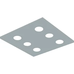 Best Lumicom - RIVER SQUARE Plafonnier, 6x GX53, max 8W, métal, gris, 50x50cm