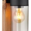 Best Globo Lighting Luminaire extérieur acier inoxidable décor bois foncé, 1x E27