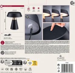 Best Paulmann Luminaire rechargeable Lirox IP44 White Switch Noir Champagne
