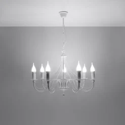 Sollux Lighting Suspension Pour Salon<Lustre en acier 7 lampes 60x60x80cm Sollux