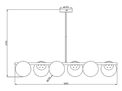 Vente-unique Suspension Pour Salle À Manger|Suspension Pour Chambre<Lustre en métal - 6 globes en verre fumé - L. 98 cm - Noir - YUKON