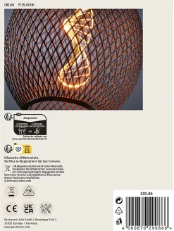 Paulmann Metallic Glow Standard 230 V Globe LED E27 Helix 110lm 3,5W 1800K Noir