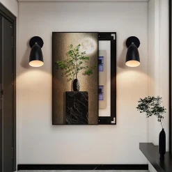 Best Nettlife 2 x Applique murale d'intérieur noire - spot mural vintage chambre applique rétro GU10Sans ampoule