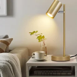 Best Nettlife lampe de chevet lampe de table de salon or pivotante 350 GU10 or en métal bureau