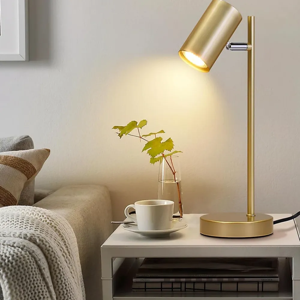 Best Nettlife lampe de chevet lampe de table de salon or pivotante 350 GU10 or en métal bureau