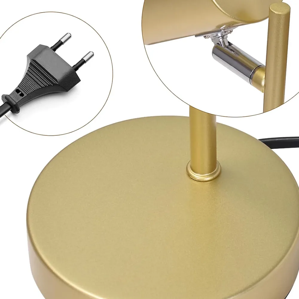 Best Nettlife lampe de chevet lampe de table de salon or pivotante 350 GU10 or en métal bureau