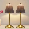 Best Nettlife Lampe de Table Sans Fil Lot de 2 - Lampe Chevet LED Tactile Dimmable, USB Rechargeable, Abat-jour Tissu, Design Moderne
