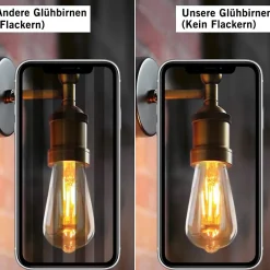 Sale Nettlife Lot de 6 ampoules LED E27 blanc chaud ampoules Edison rétro 2200K ST64 lampe antique économie d'énergie 4W