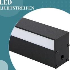 Sale Nettlife Lot de 2 appliques murales d'intérieur à LED Moderne 60CM 21W Couloir Haut Bas Noir