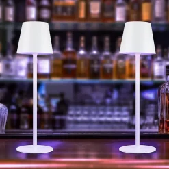 New Nettlife Lot de 2 lampes de chevet LED RGB, 2600mAh, rechargeable, tactile, dimmable, blanc, USB