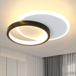 Best Nettlife Plafonnier LED 12 W Lampe de 3000 K Blanc Chaud Lampe de Chambre Lampe Design Moderne Plafond Salon Noir Rond pour